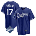 CBdoa LA.Dodgers #17 Shohei Ohtani Player Royal World Series Meet Home Game Stitched Jerseys