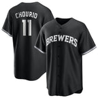 CBdoa M.Brewers #11 Jackson Chourio Player Black Game Home Stitched Jerseys
