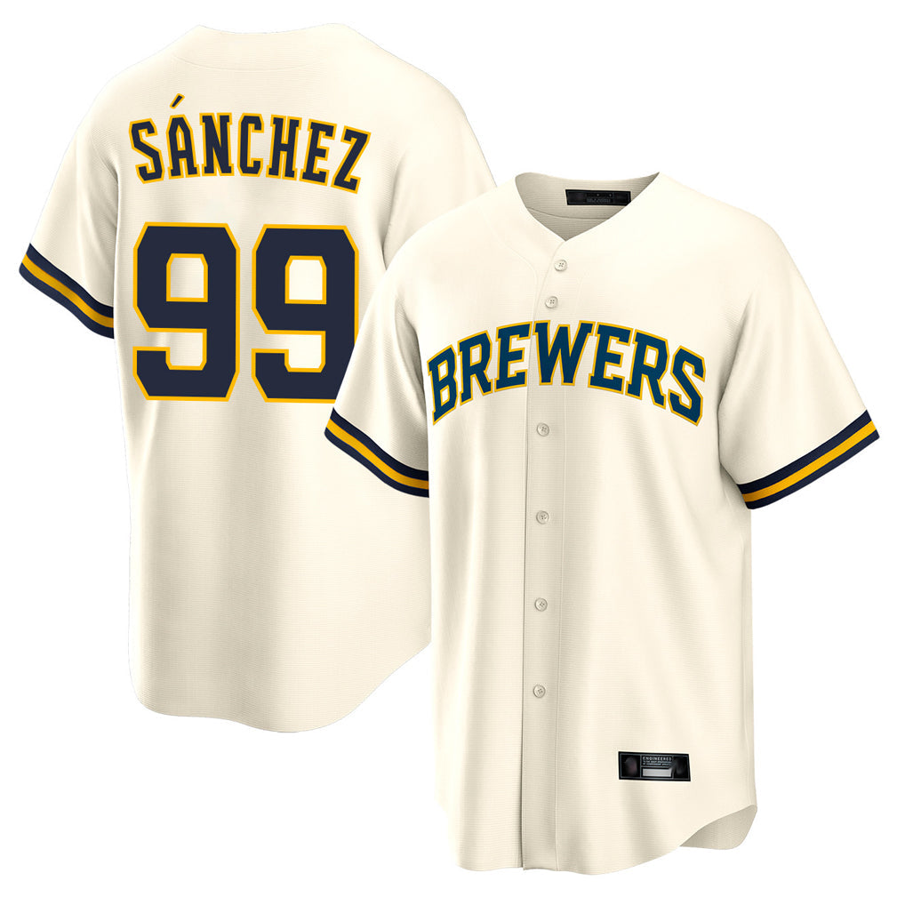 CBdoa M.Brewers #99 Gary Sanchez Player Cream Home Game Stitched Jerseys