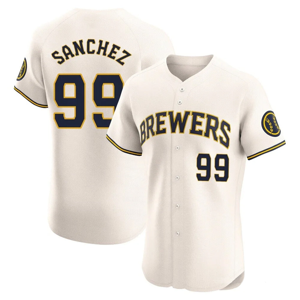 CBdoa M.Brewers #99 Gary Sanchez Player Cream Home Limited Elite Stitched Jerseys