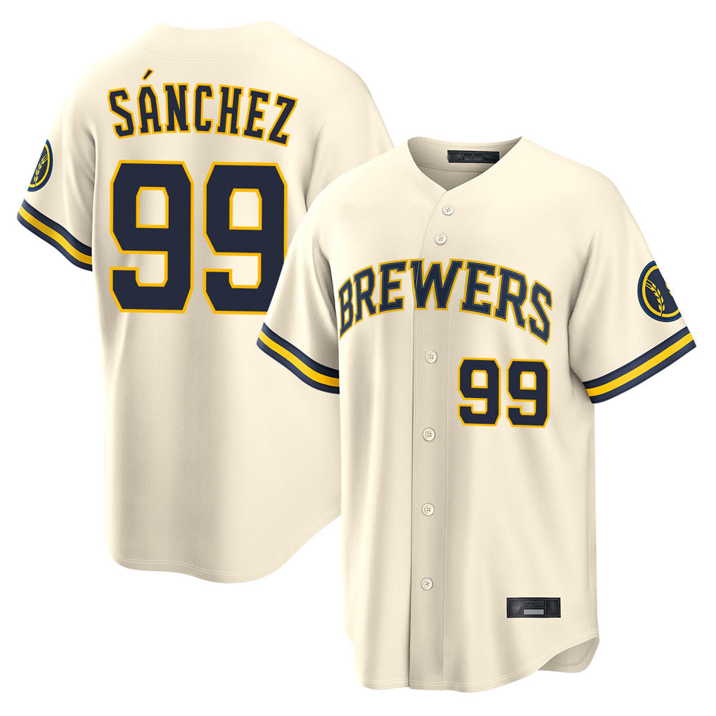 CBdoa M.Brewers #99 Gary Sanchez Player Cream Home Limited Stitched Jerseys