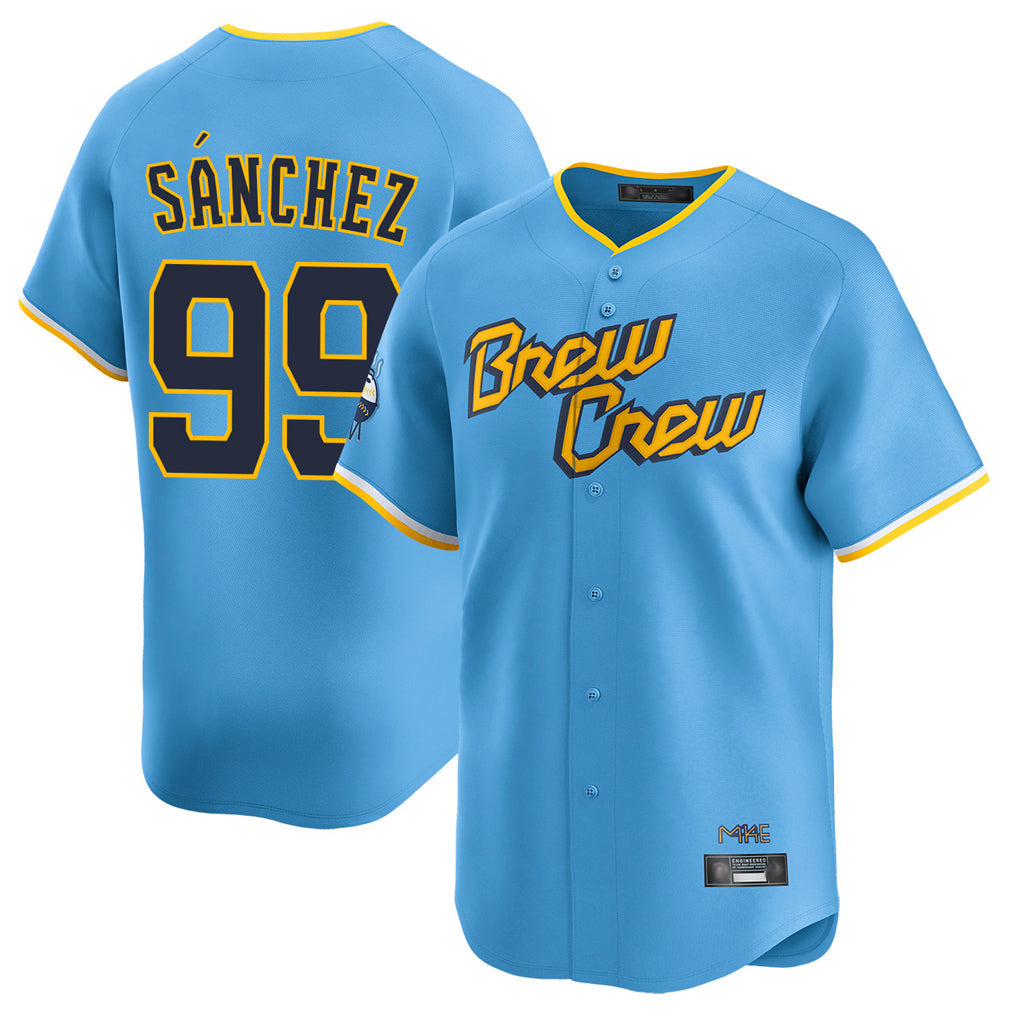 CBdoa M.Brewers #99 Gary Sanchez Player Light Blue City Connect Home Limited Stitched Jerseys
