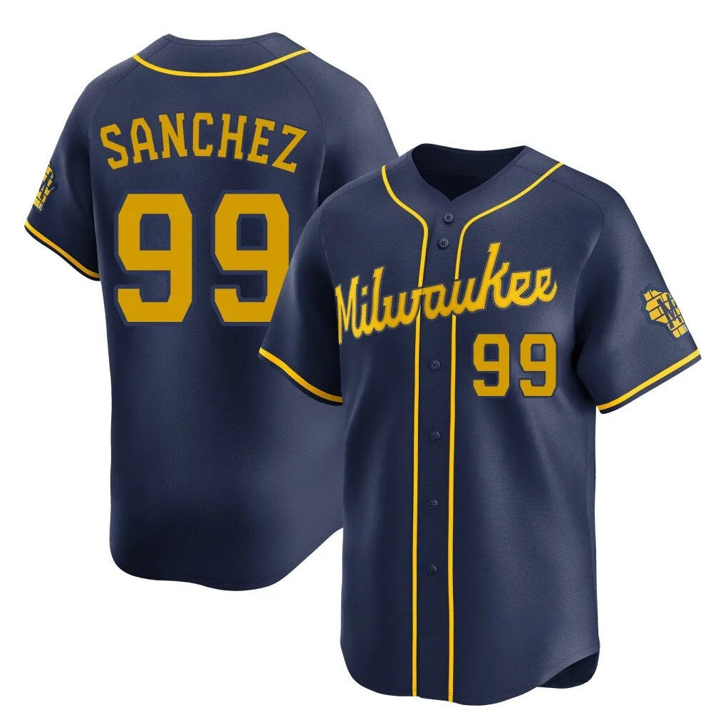 CBdoa M.Brewers #99 Gary Sanchez Player Navy Home Limited Stitched Jerseys