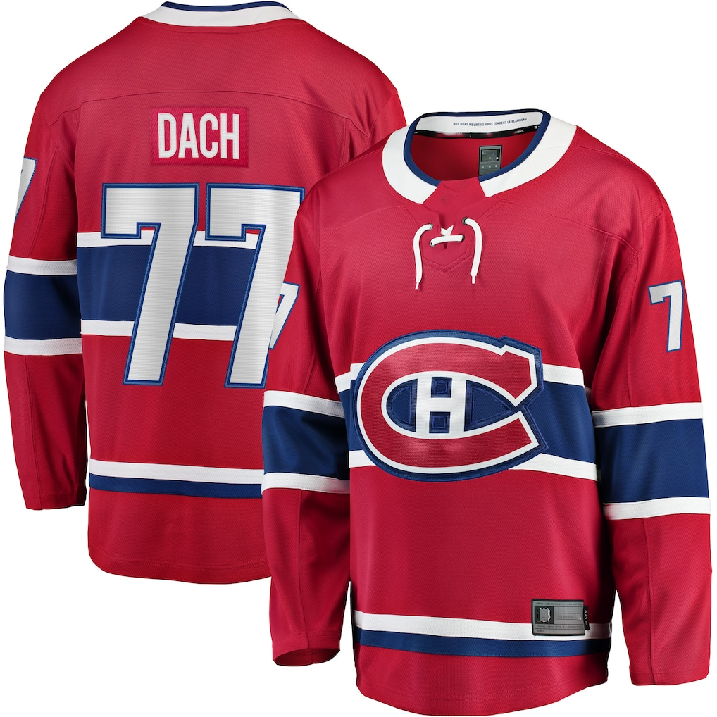 CBdoa M.Canadiens #77 Kirby Dach Red Home Breakaway Player Jerseys