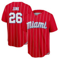 CBdoa M.Marlins #26 Janson Junk Player Red City Connect Home Game Stitched Jerseys