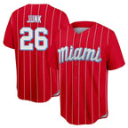 CBdoa M.Marlins #26 Janson Junk Player Red City Connect Home Game Stitched Jerseys