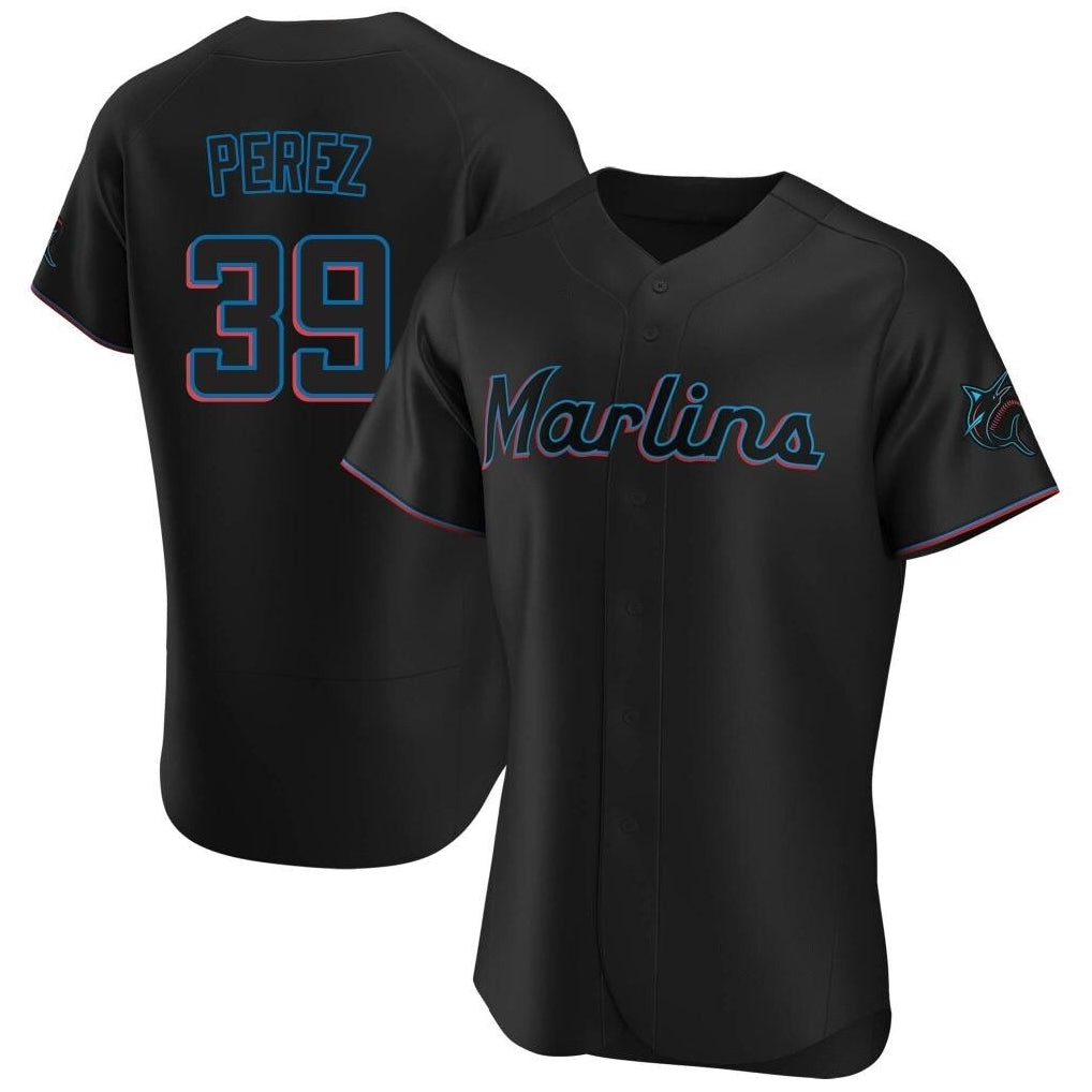 CBdoa M.Marlins #39 Eury Perez Player Black Home Limited Elite Stitched Jerseys
