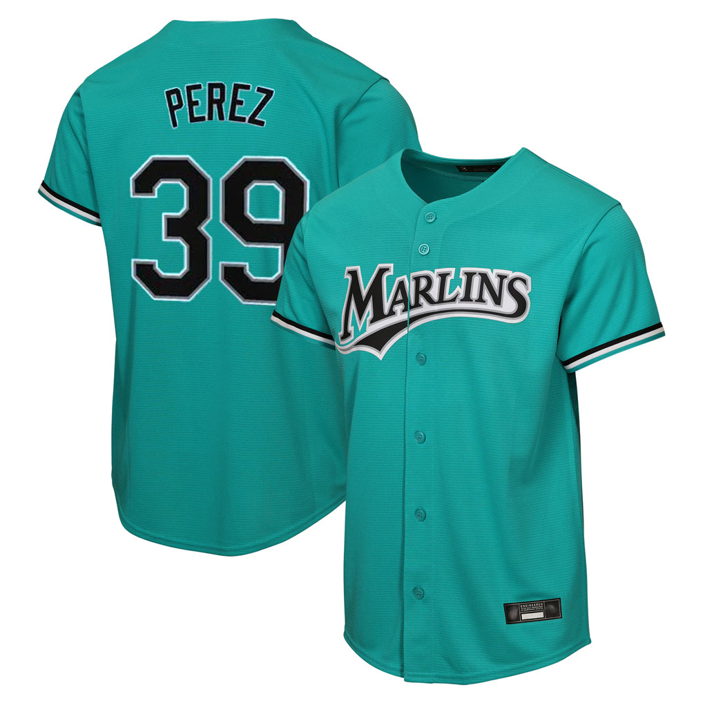 CBdoa M.Marlins #39 Eury Perez Player Teal Home Game Stitched Jerseys