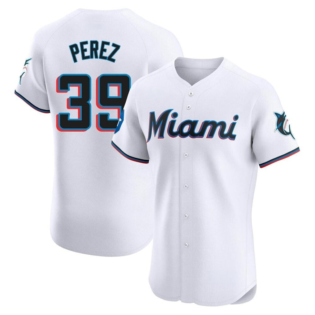 CBdoa M.Marlins #39 Eury Perez Player White  Home Limited Elite Stitched Jerseys