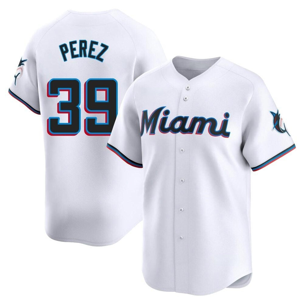 CBdoa M.Marlins #39 Eury Perez Player White  Home Limited Stitched Jerseys