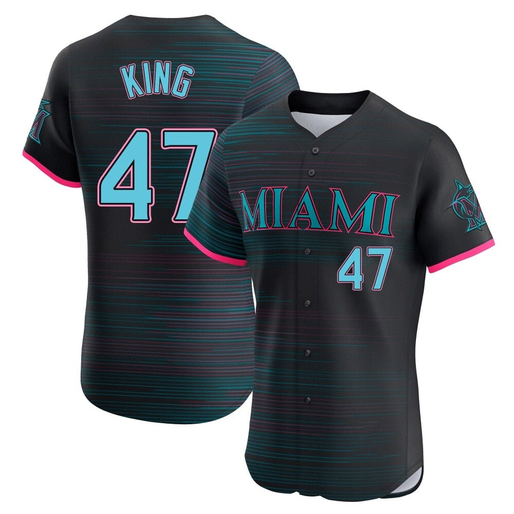 CBdoa M.Marlins #47 John King Player Black City Connect Home Limited Elite Stitched Jerseys