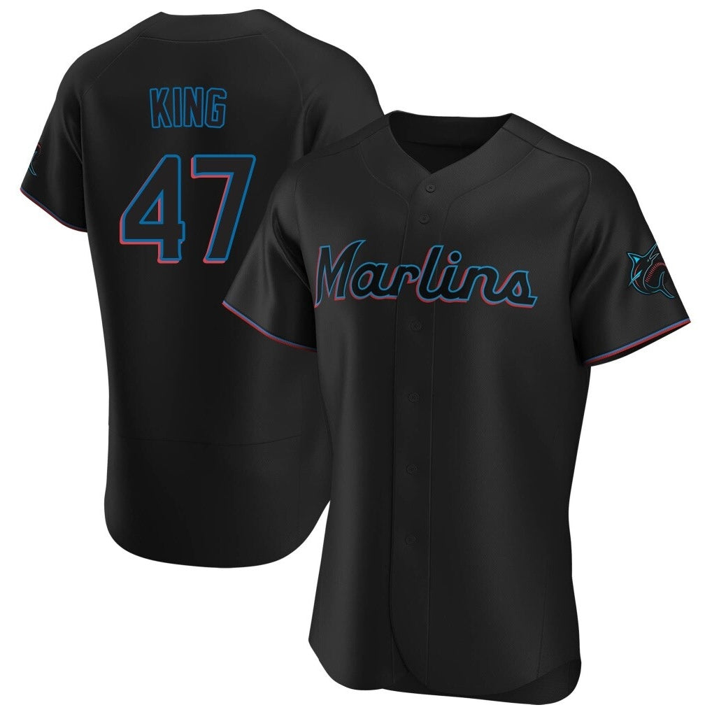 CBdoa M.Marlins #47 John King Player Black Home Limited Elite Stitched Jerseys
