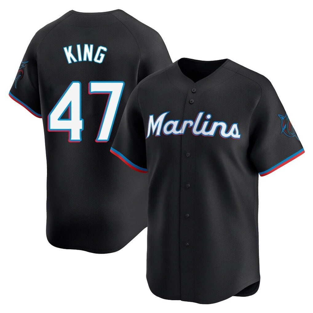 CBdoa M.Marlins #47 John King Player Black Home Limited Stitched Jerseys