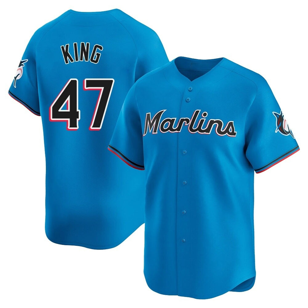 CBdoa M.Marlins #47 John King Player Blue Home Limited Stitched Jerseys