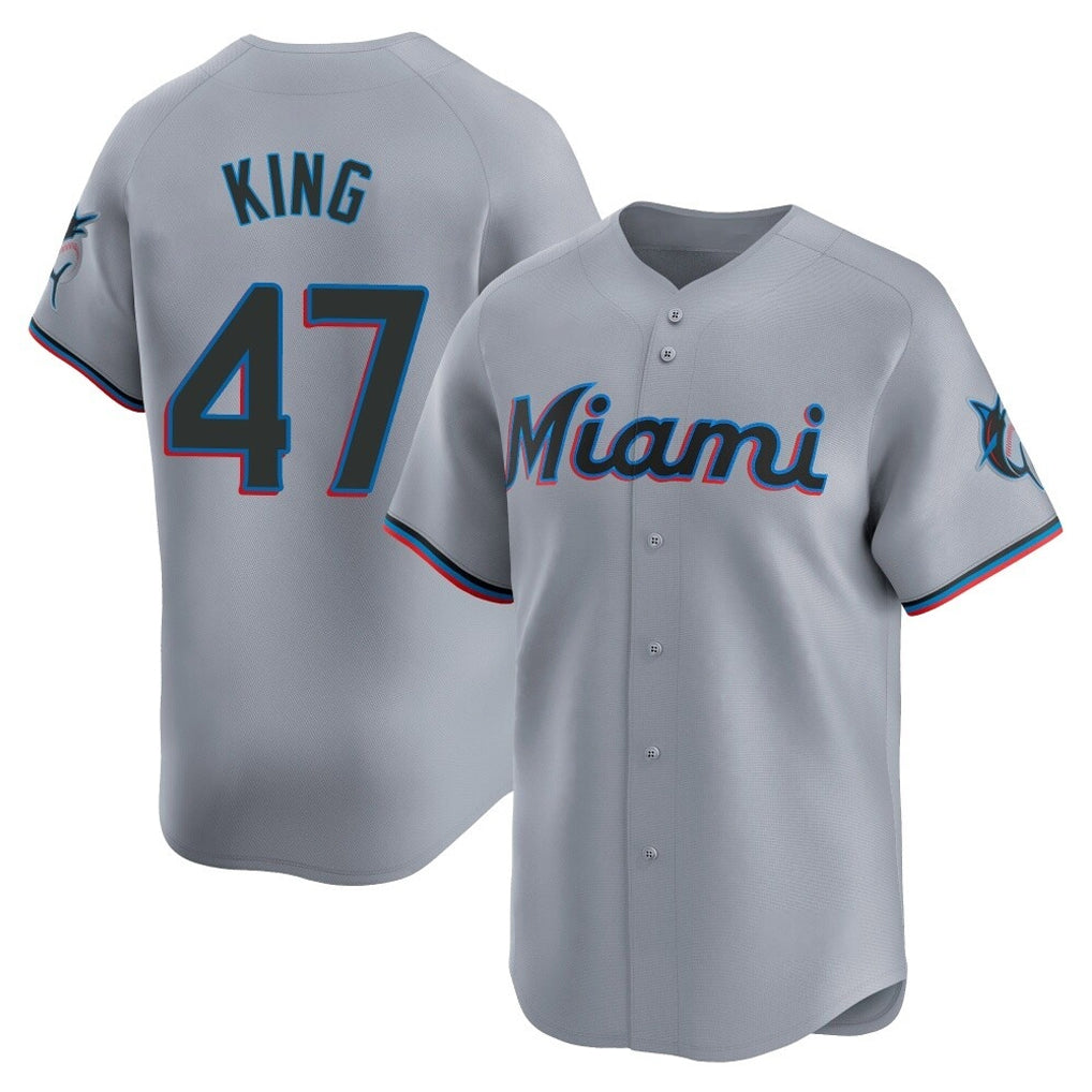 CBdoa M.Marlins #47 John King Player Gray  Home Limited Stitched Jerseys