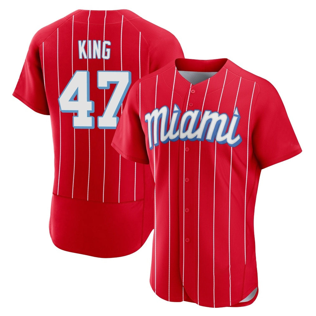 CBdoa M.Marlins #47 John King Player Red City Connect Home Limited Elite Stitched Jerseys