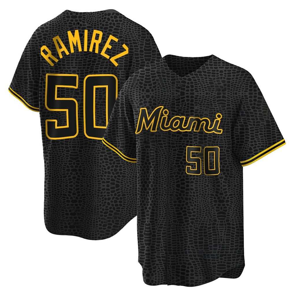 CBdoa M.Marlins #50 Agustin Ramirez Player Black Snake Skin City Home Game Stitched Jerseys