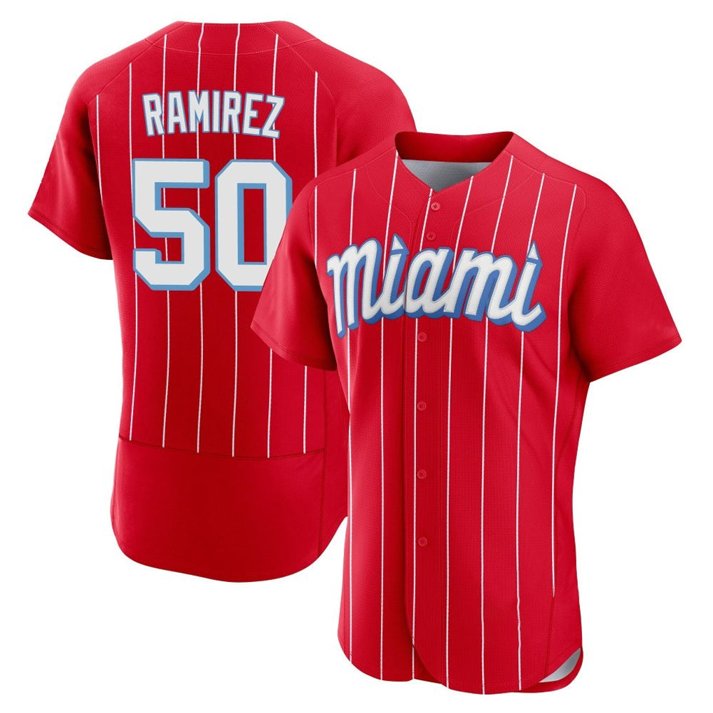 CBdoa M.Marlins #50 Agustin Ramirez Player Red City Connect Home Limited Elite Stitched Jerseys