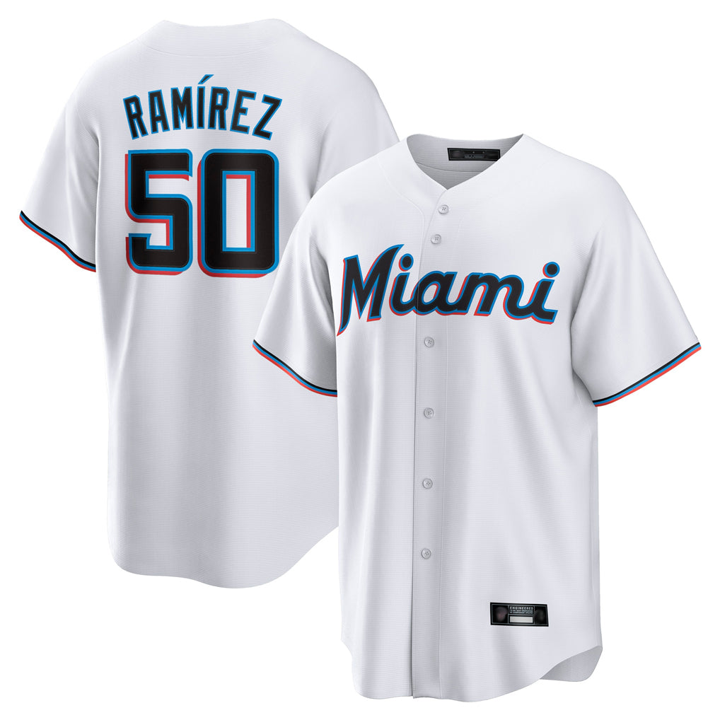 CBdoa M.Marlins #50 Agustin Ramirez Player White  Home Game Stitched Jerseys