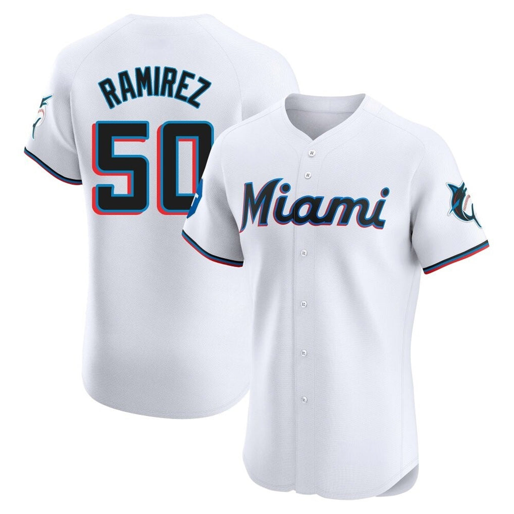CBdoa M.Marlins #50 Agustin Ramirez Player White  Home Limited Elite Stitched Jerseys