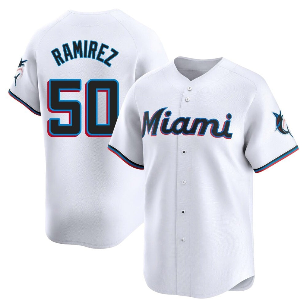CBdoa M.Marlins #50 Agustin Ramirez Player White  Home Limited Stitched Jerseys