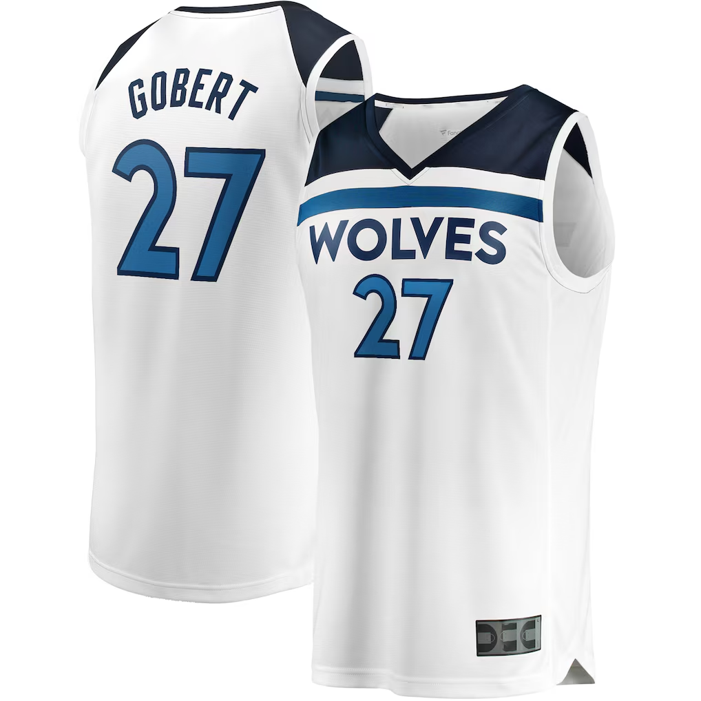 CBdoa M.Timberwolves #27 Rudy Gobert White Fast Break Replica Player Stitched Jerseys - Association Edition