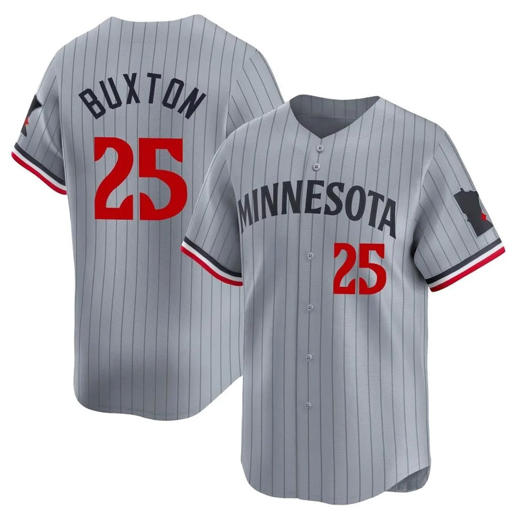 CBdoa M.Twins #25 Byron Buxton Player Gray Home Limited Stitched Jerseys