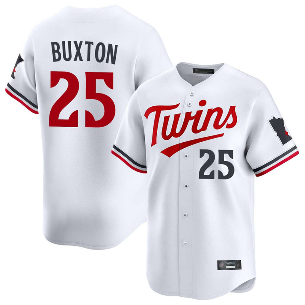 CBdoa M.Twins #25 Byron Buxton Player White Home Limited Stitched Jerseys