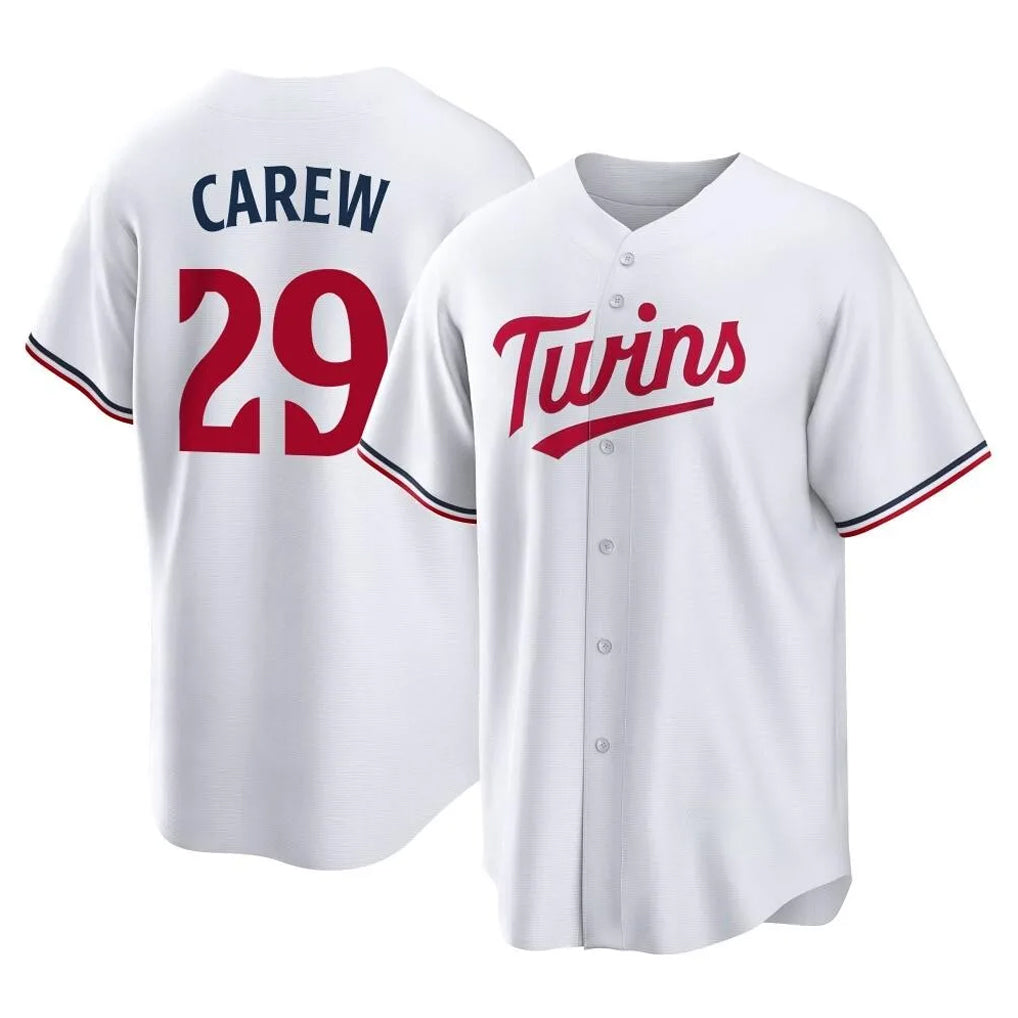 CBdoa M.Twins #29 Rod Carew Player White Home Game Stitched Jerseys