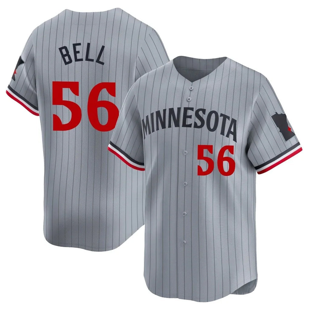 CBdoa M.Twins #56 Josh Bell Player Gray Home Limited Stitched Jerseys
