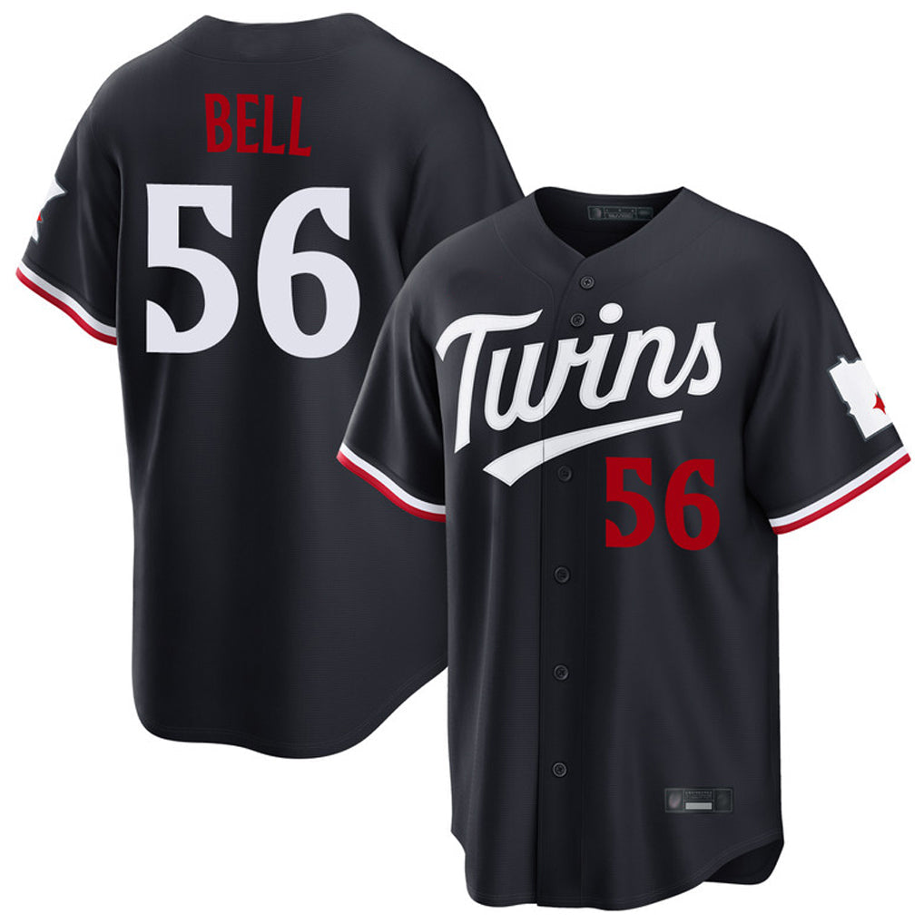 CBdoa M.Twins #56 Josh Bell Player Navy Home Game Stitched Jerseys