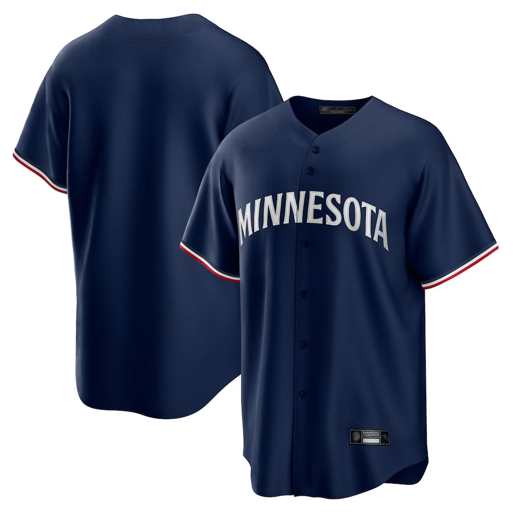CBdoa Minnesota Twins Blank Player Navy Replica Alternate Home Stitched Jerseys