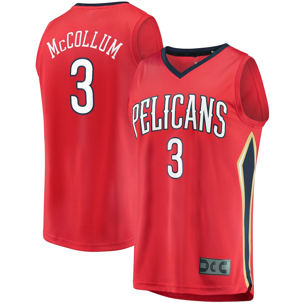CBdoa NO.Pelicans #3 C.J. McCollum Red Fast Break Replica Player Stitched Jerseys- Statement Edition