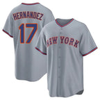 CBdoa NY.Mets #17 Keith Hernandez Player Gray Road Home Game Stitched Jerseys