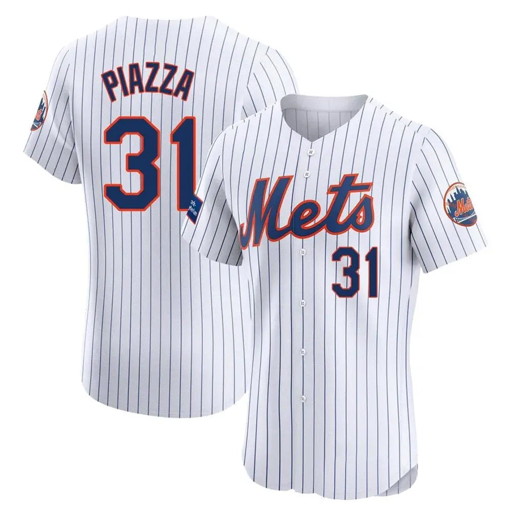 CBdoa NY.Mets #31 Mike Piazza Player White Home Limited Elite Stitched Jerseys