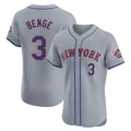 CBdoa NY.Mets #3 Carson Benge Player Gray Road Limited Elite Home Stitched Jerseys