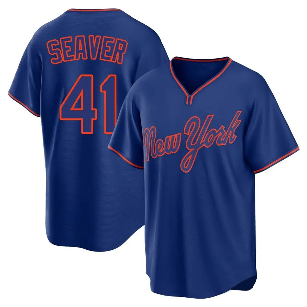 CBdoa NY.Mets #41 Tom Seaver Player Royal T-shirt Home Game Stitched Jerseys