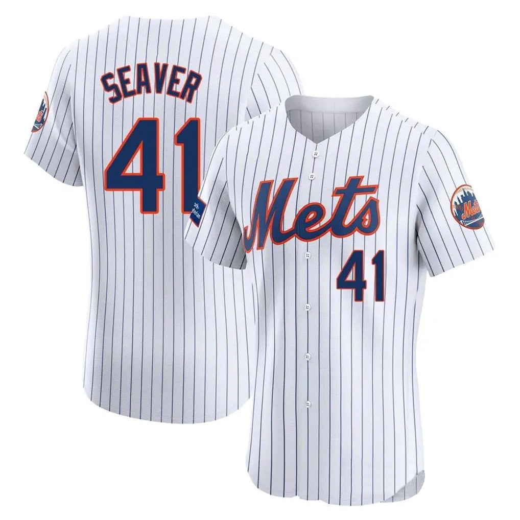 CBdoa NY.Mets #41 Tom Seaver Player White Home Limited Elite Stitched Jerseys