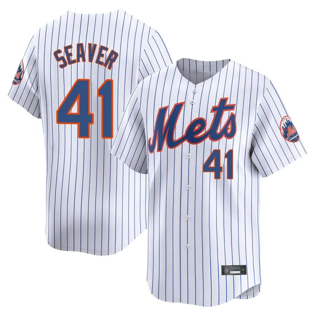 CBdoa NY.Mets #41 Tom Seaver Player White Home Replica Stitched Jerseys