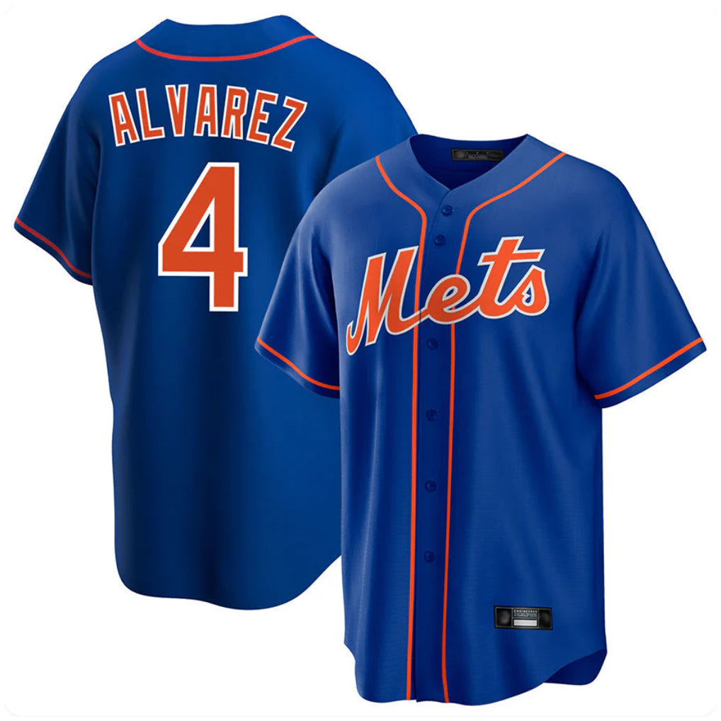 CBdoa NY.Mets #4 Francisco Alvarez Player Royal Home Game Stitched Jerseys