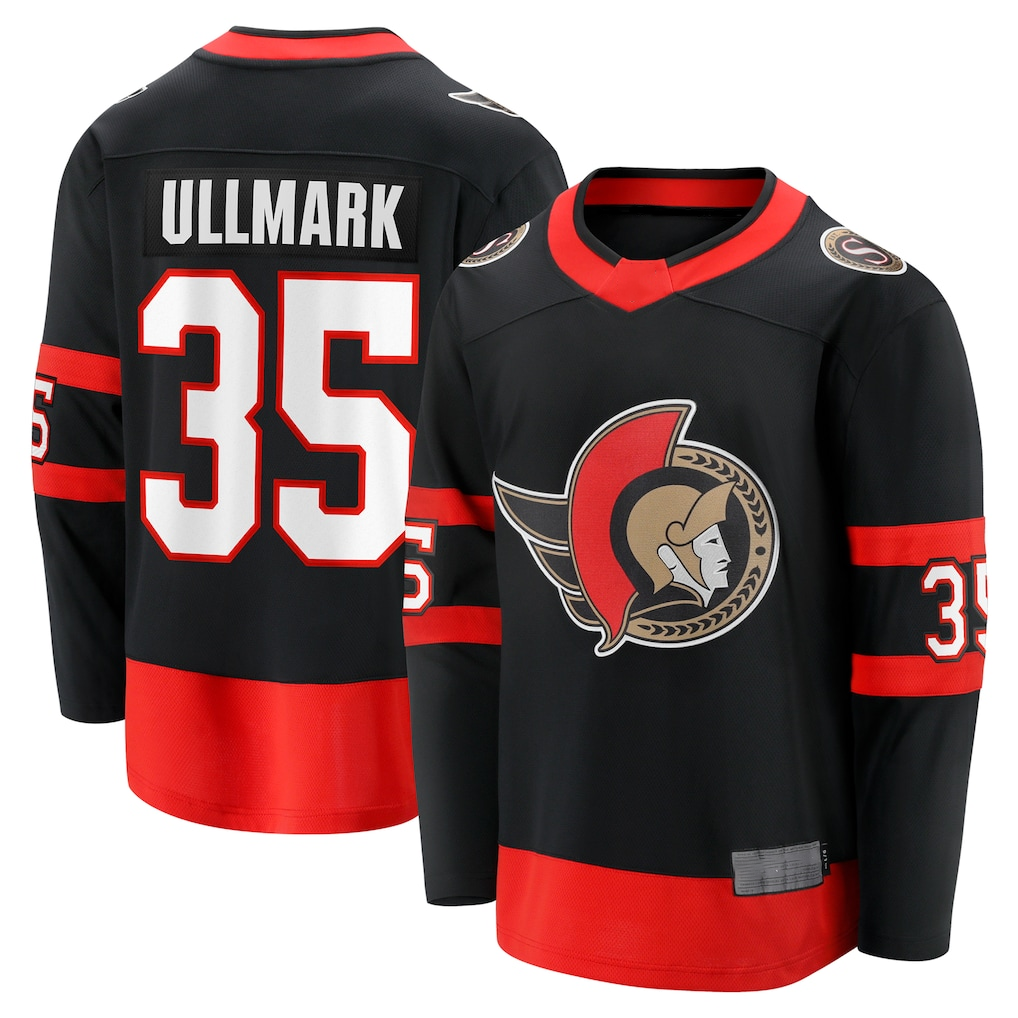 CBdoa O.Senators #35 Linus Ullmark Black Home Premier Breakaway Player Jerseys