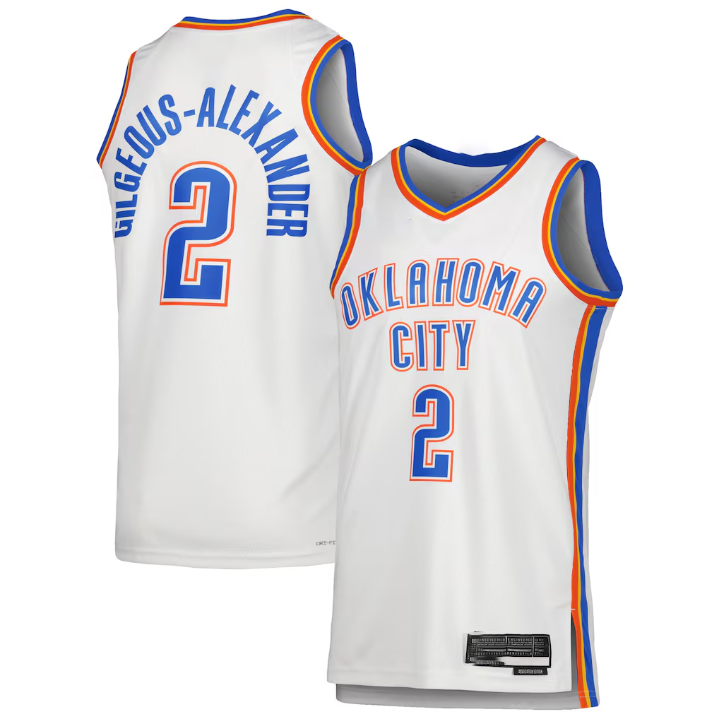 CBdoa OC.Thunder #2 Shai Gilgeous-Alexander White Swingman Stitched Jerseys - Association Edition