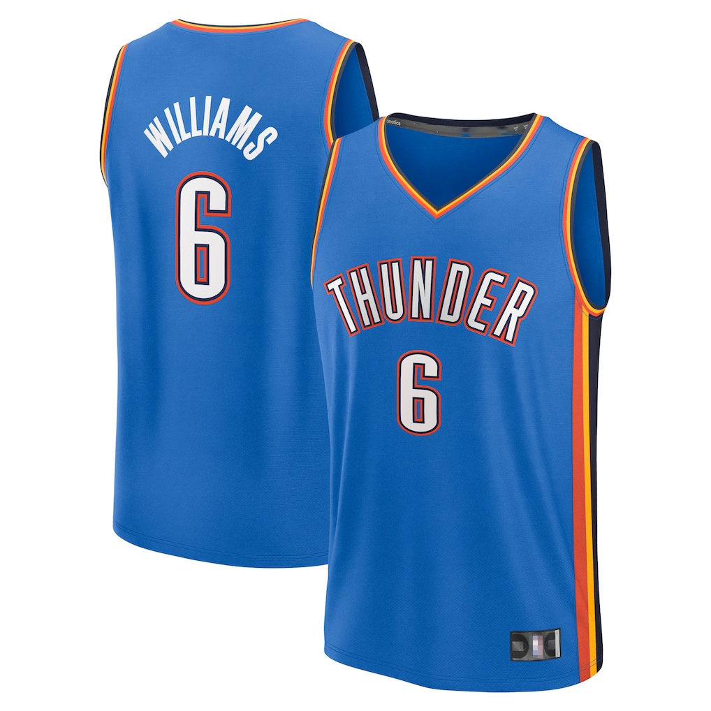 CBdoa OC.Thunder #6 Jaylin Williams Blue Fast Break Replica Player Stitched Jerseys - Icon Edition
