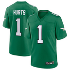 CBdoa P.Eagles #1 Jalen Hurts Player Kelly Green Game Stitched Jerseys
