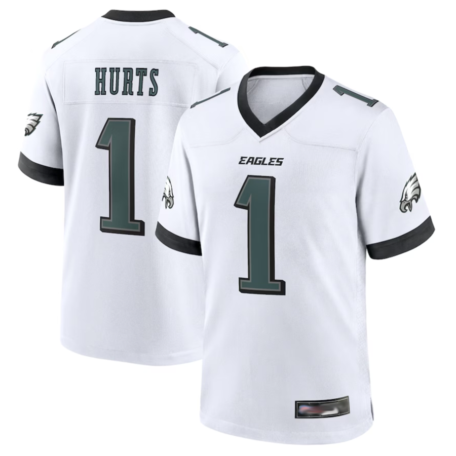 CBdoa P.Eagles #1 Jalen Hurts Player White Game Stitched Jerseys