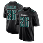 CBdoa P.Eagles #26 Saquon Barkley Player Carbon Black Fashion Home Game Stitched Jerseys