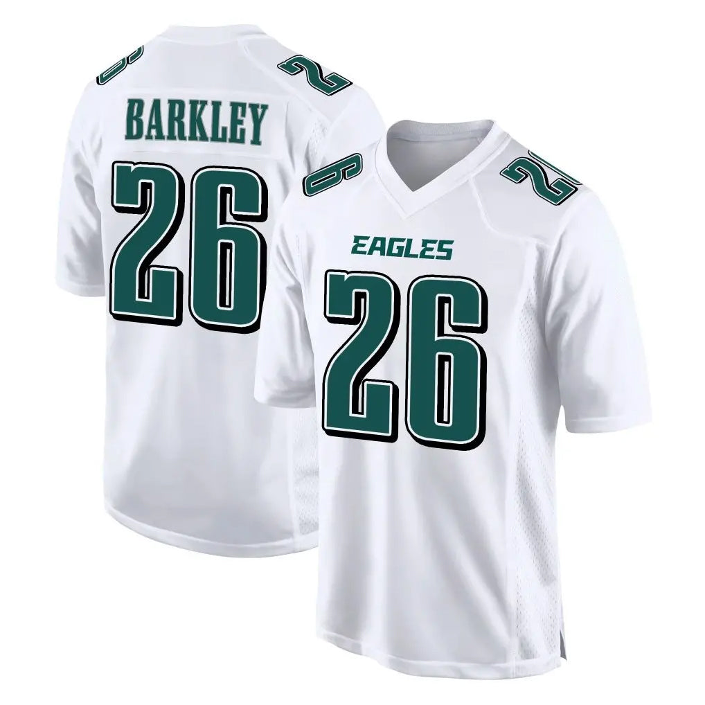 CBdoa P.Eagles #26 Saquon Barkley Player White Tundra Fashion Home Game Stitched Jerseys