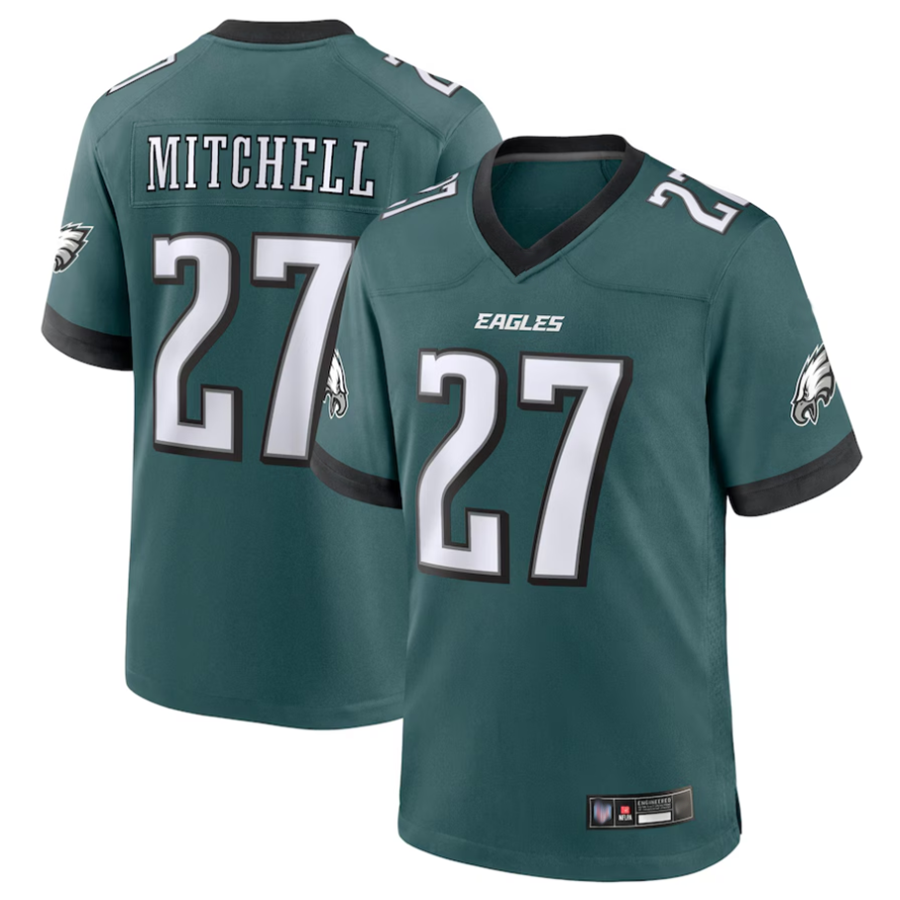CBdoa P.Eagles #27 Quinyon Mitchell Player Midnight Green Replica Game Stitched Jerseys