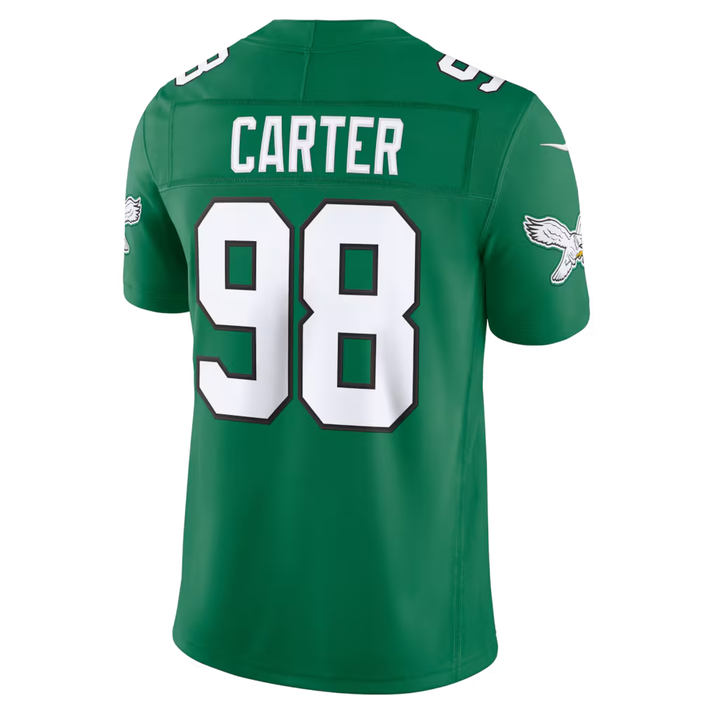 CBdoa P.Eagles #98 Jalen Carter Kelly Green Alternate Vapor F.U.S.E. Stitched Limited Jerseys