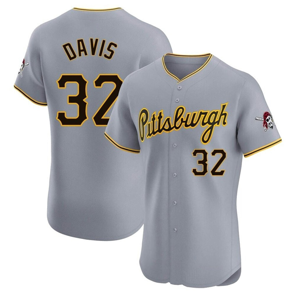 CBdoa P.Pirates #32 Henry Davis Player Gray Road Home Limited Elite Stitched Jerseys